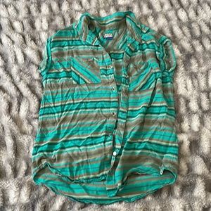 Striped print sleeveless T.